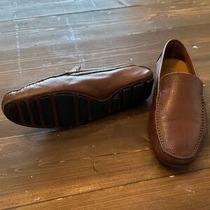 Steve Madden Brown Leather Slip-On Driving Loafers